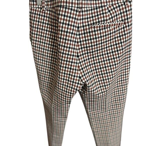 Theory Treeca Cropped Check Pants blue white red 6 or 28 - Picture 6 of 14